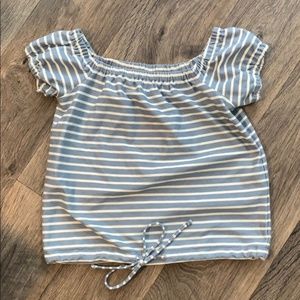 Madewell Melody Off the Shoulder Striped Top XS